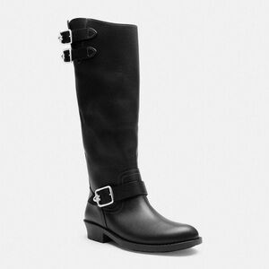 Coach Daria Buckled Tall Moto Boots Sz 8 BNWB